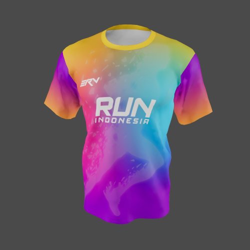 Jersey Lari Gradient Pelangi 'Run Indonesia'