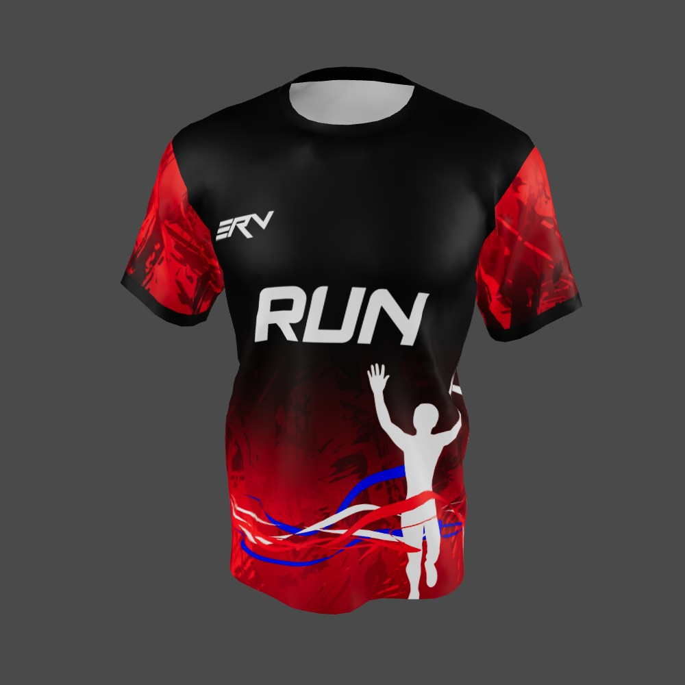 Jersey Lari Hitam Merah Dinamis
