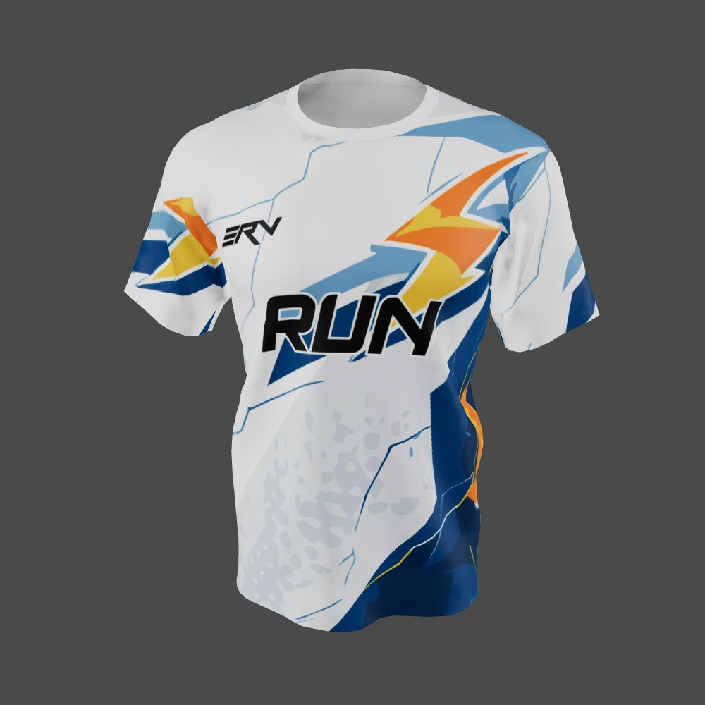 Jersey Lari Modern dengan Motif Petir