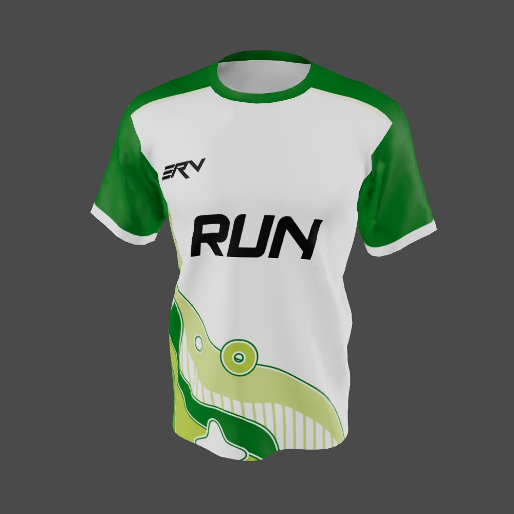 Jersey Lari Modern Hijau Putih