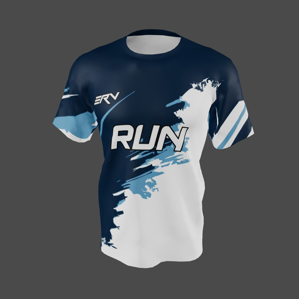 Jersey Lari Modern Navy Putih