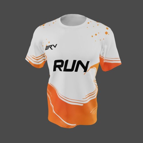 Jersey Lari Modern Oranye Putih