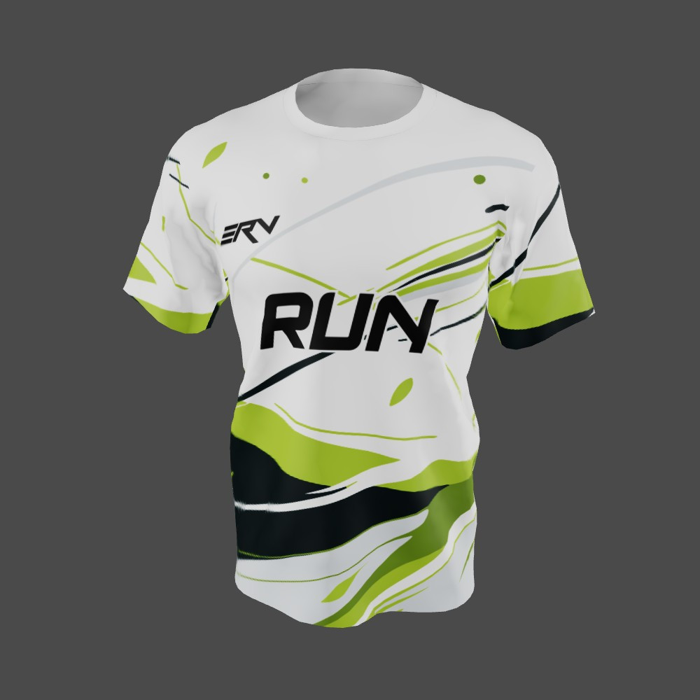 Jersey Lari Modern Putih Hijau