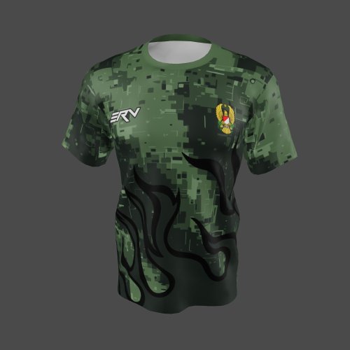 Jersey Militer Digital Camo Hijau Hitam