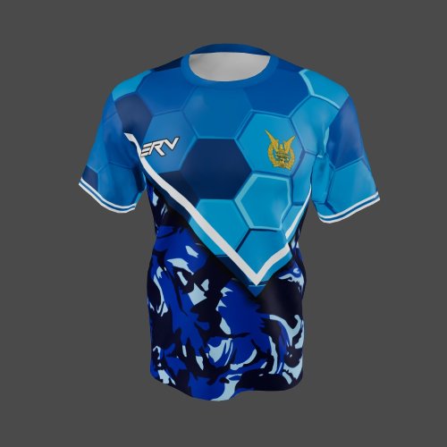 Jersey Militer Geometric Camouflage Biru