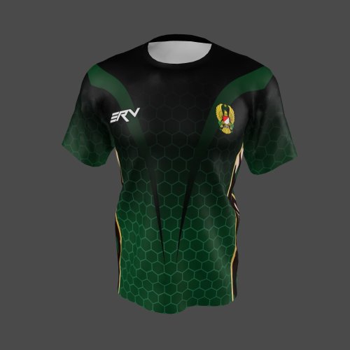 Jersey Militer Geometric Hijau Hitam