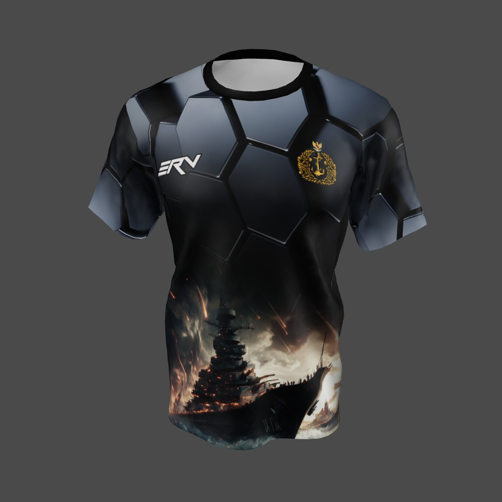 Jersey Militer Geometric Kapal Perang