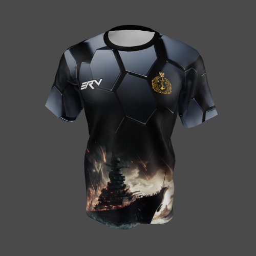 Jersey Militer Geometric Kapal Perang