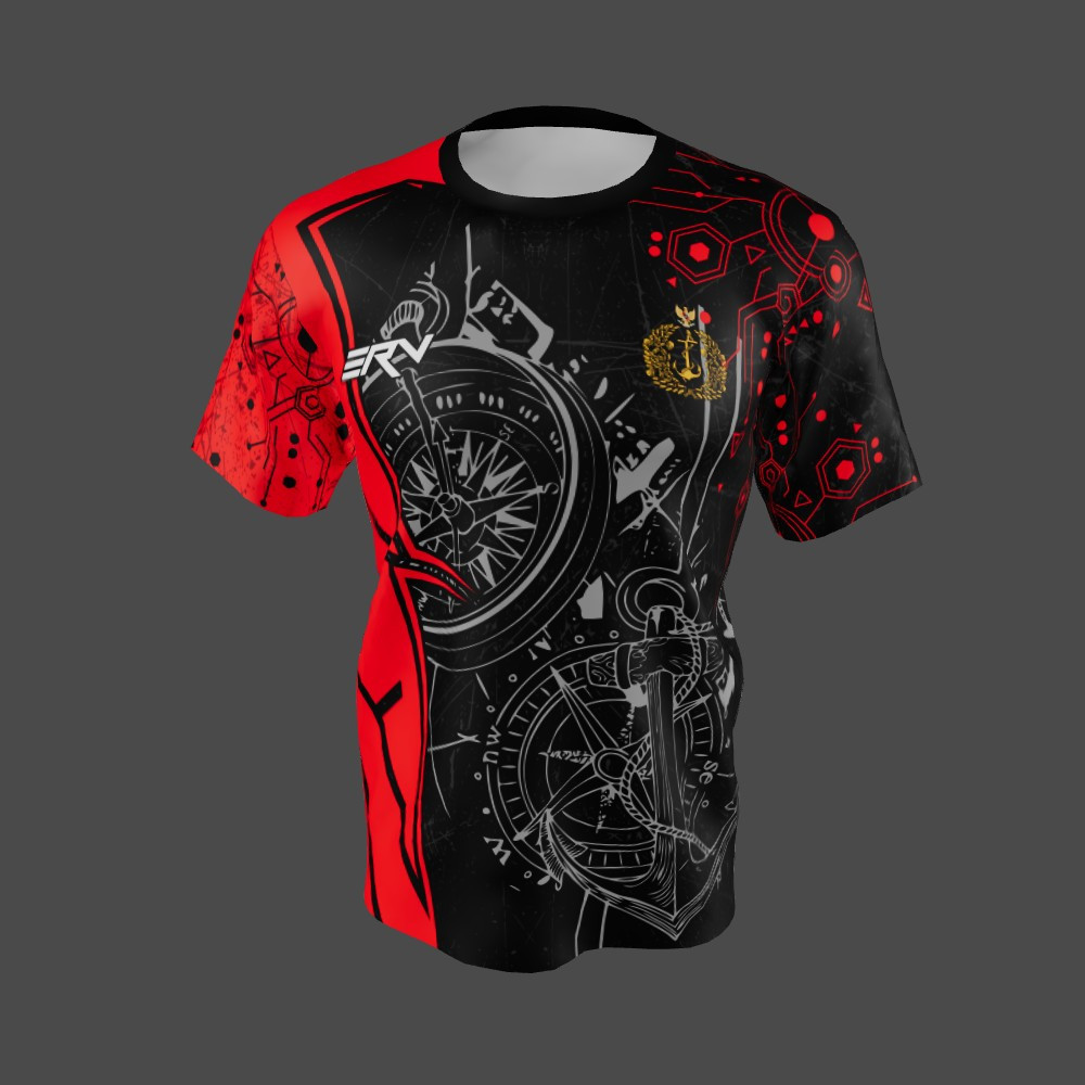 Jersey Militer Kompas Hitam Merah