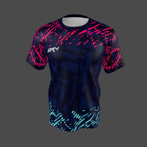 Jersey Olahraga Geometric Abstract Navy Pink