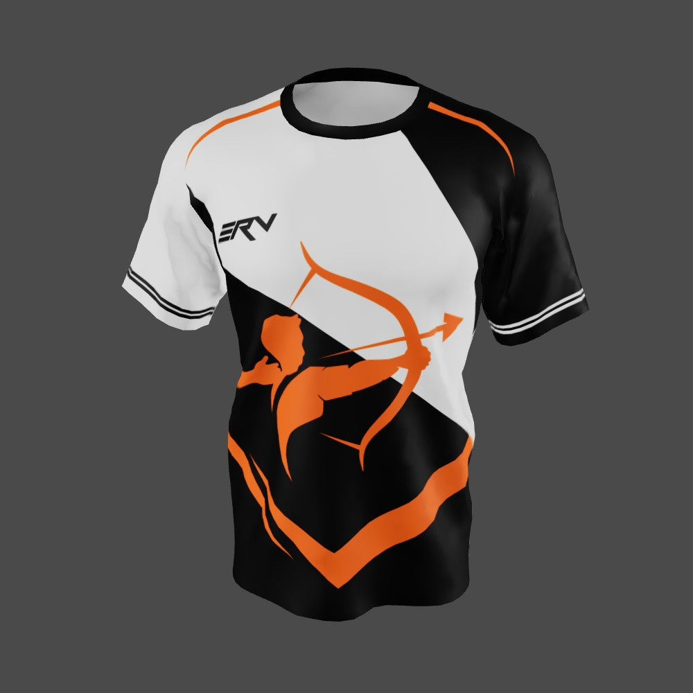 Jersey Panahan Archery Geometric Hitam Putih