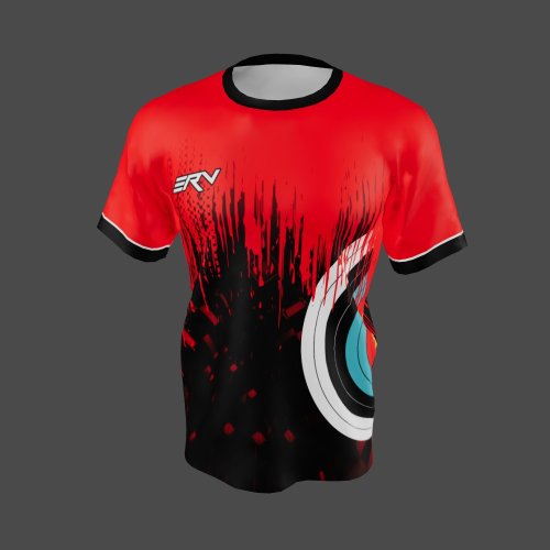 Jersey Panahan Merah Hitam Modern