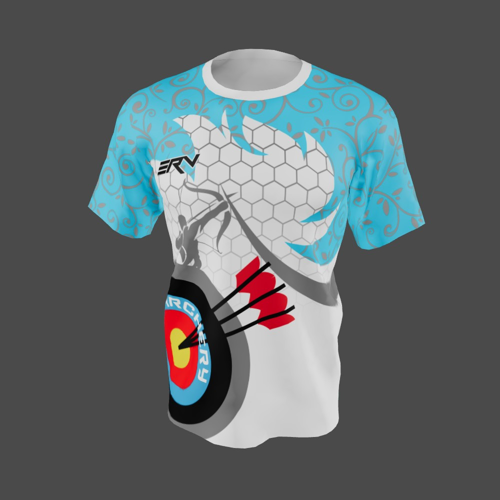 Jersey Panahan Modern Biru Putih