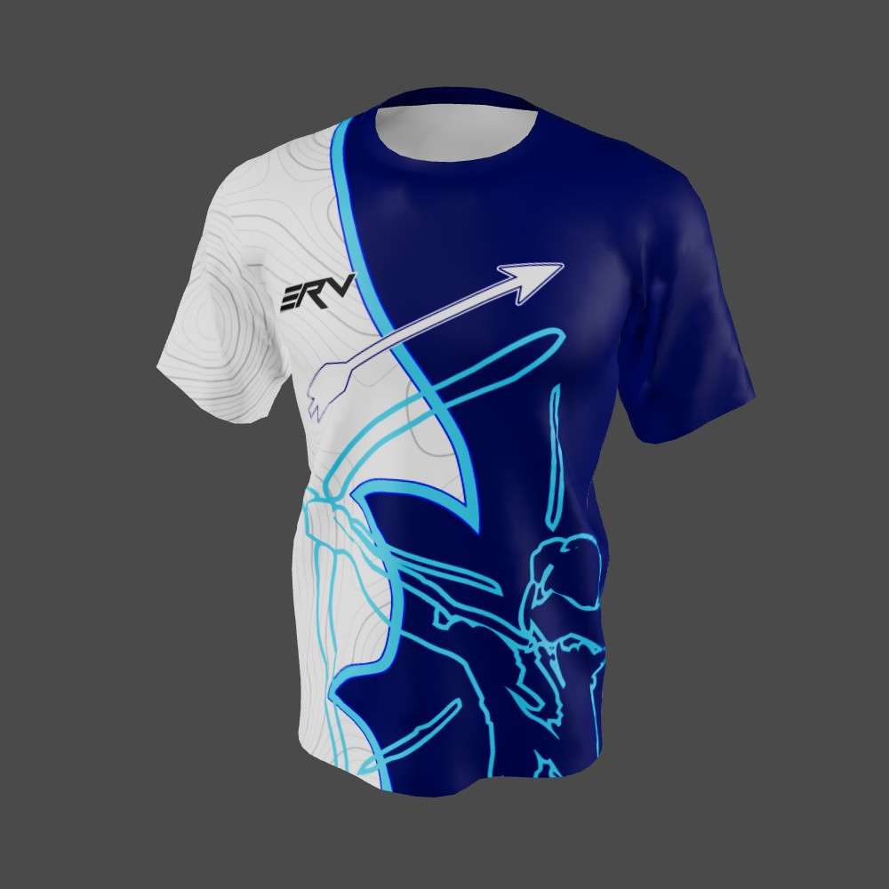 Jersey Panahan Modern Liquid Biru Putih