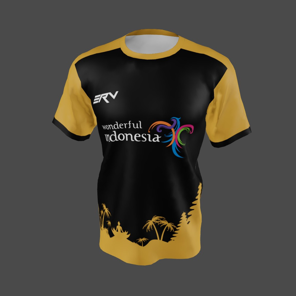 Jersey Pariwisata Indonesia Hitam Emas
