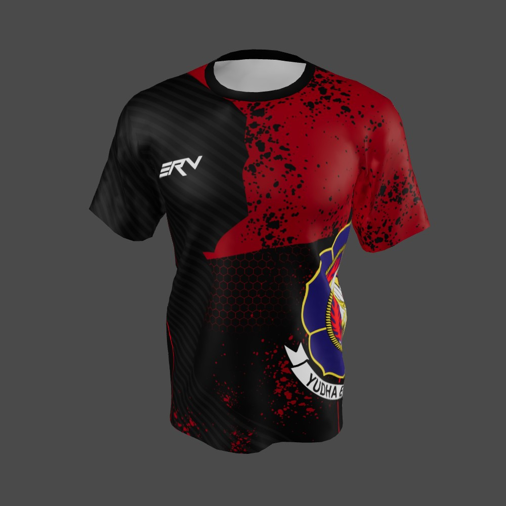 Jersey Pemadam Kebakaran Dinamis Hitam Merah