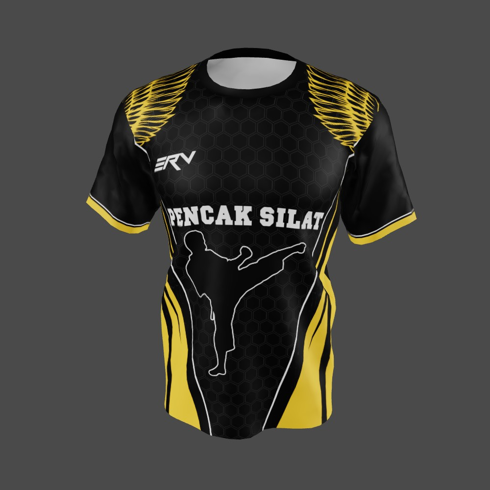 Jersey Pencak Silat Geometric Hitam Kuning