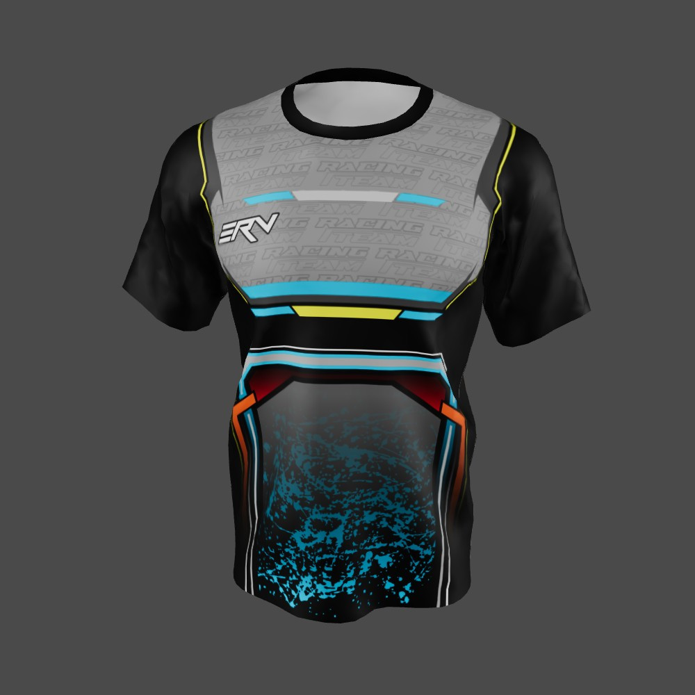 Jersey Racing Geometric Hitam Merah