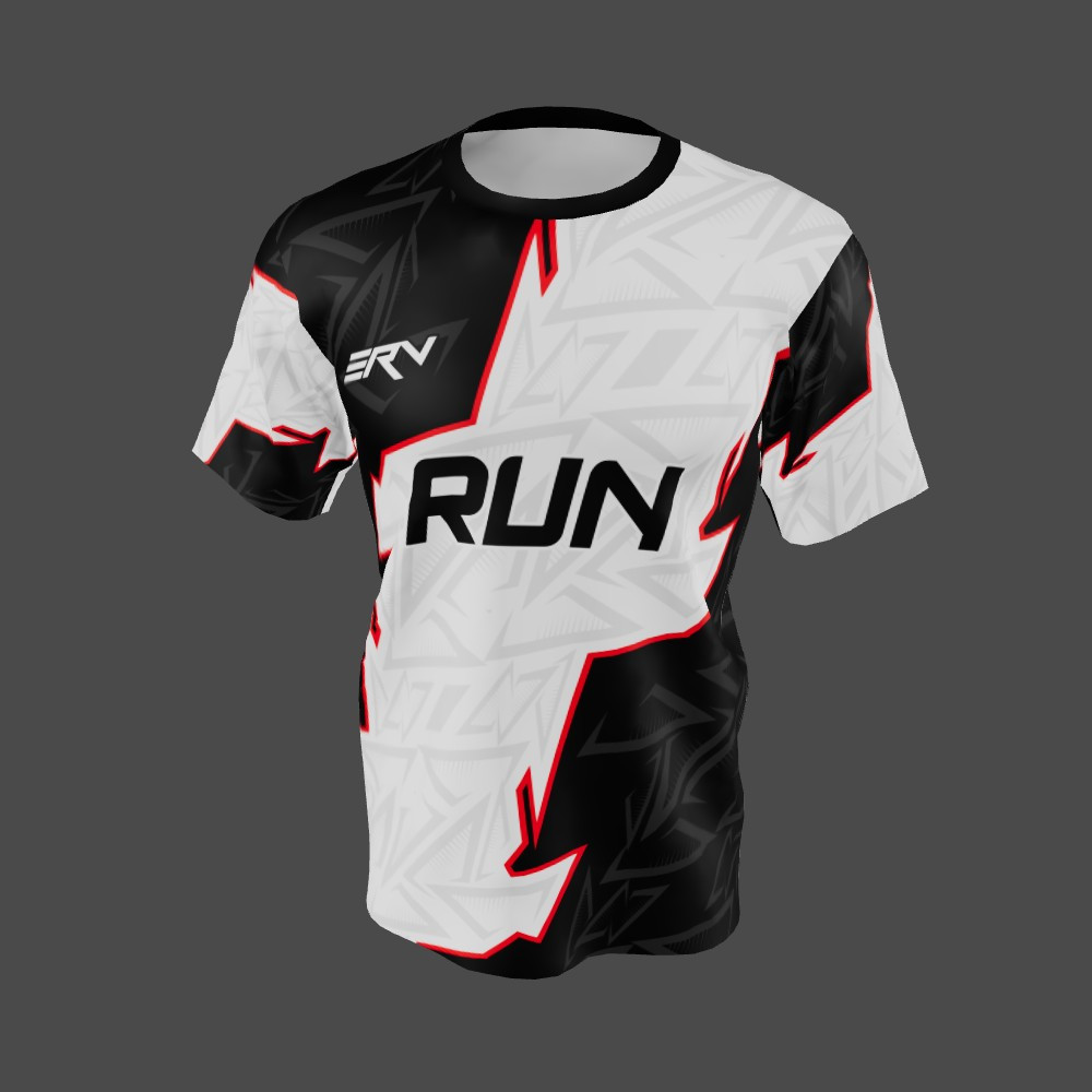 Jersey Run Geometric Hitam Merah