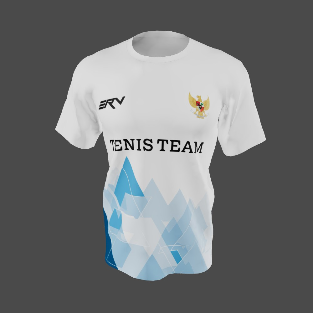 Jersey Tenis Minimalis Putih Biru