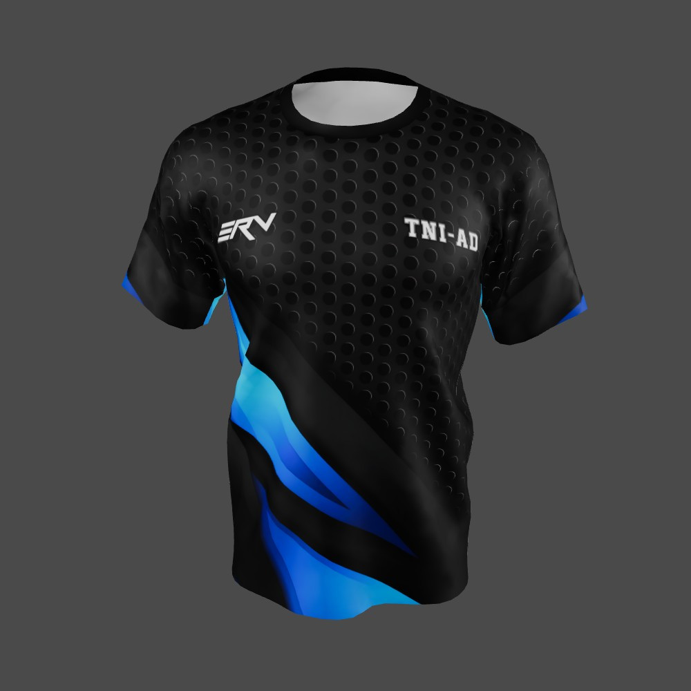 Jersey TNI-AD Geometric Hitam Biru